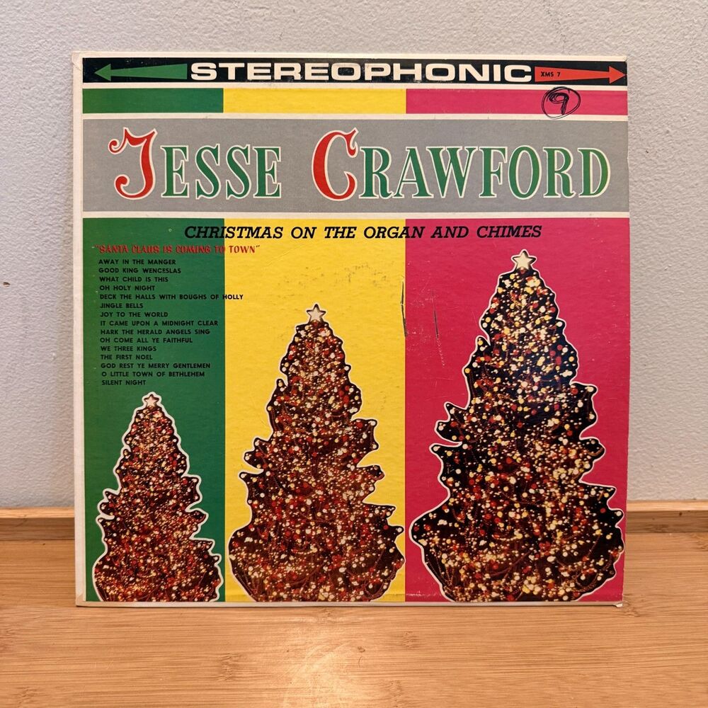 Jesse Crawford Christmas Organ & Chimes Stereo LP XS-7 Vintage Holiday Vinyl